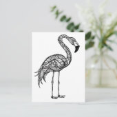 Doodle kunst Flamingo Briefkaart (Staand voorkant)