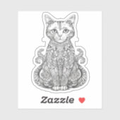 Doodle kunst schattige kat sticker (Vel)