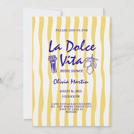 Doodle la dolce vita bruiloftsfeest uitnodigingen (Voorkant)
