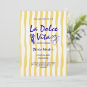 Doodle la dolce vita bruiloftsfeest uitnodigingen (Staand voorkant)