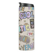 Doodle Lettering Words Cool Fun  hand getekend Thermosbeker (Geroteerd rechts)