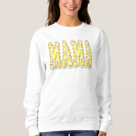 Doodle Letters Helder Geel Citroen Mama Trui (Voorkant)