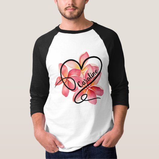 Doodle Liefde Hart & Bloemen T-shirt (Voorkant)
