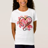 Doodle Liefde Hart & Bloemen T-shirt (Voorkant)