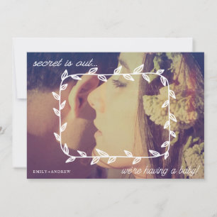 Doodle lijst zwangerschaps- aankondigingskaart