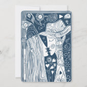 Doodle Line Art Paar Huwelijksuitnodiging Kaart (Achterkant)