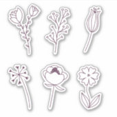 Doodle Line Flowers Sticker (Voorkant)