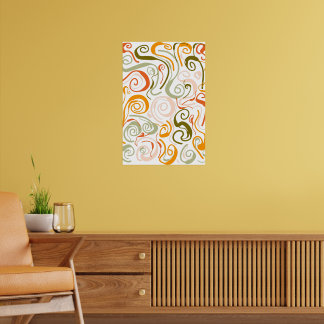 Doodle Line Style Moderne kunst aan de muur Poster
