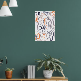 Doodle Line Style Moderne kunst aan de muur Poster