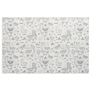 Doodle Llama Fabric Stof
