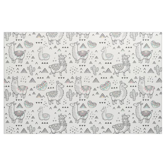 Doodle Llama Fabric Stof (Fat Quarter)