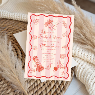 Doodle Lokale Boerenmarkt Baby Shower Kaart
