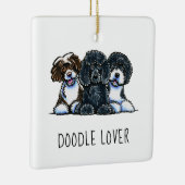 Doodle Lover Persoonlijke Kerstmis Keramisch Ornament (Rechts)