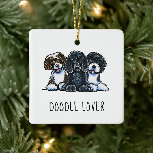 Doodle Lover Persoonlijke Kerstmis Keramisch Ornament (Boom)
