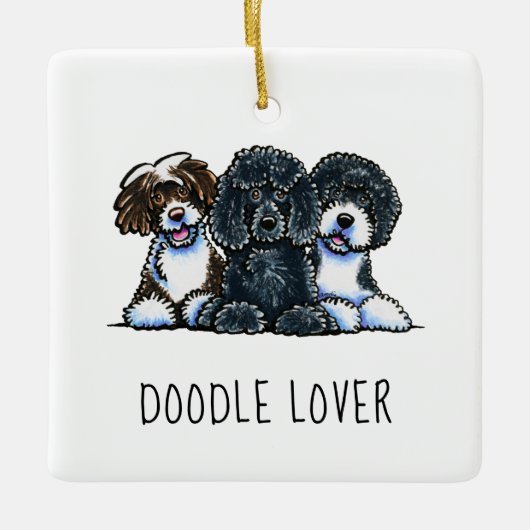 Doodle Lover Persoonlijke Kerstmis Keramisch Ornament (Voorkant)
