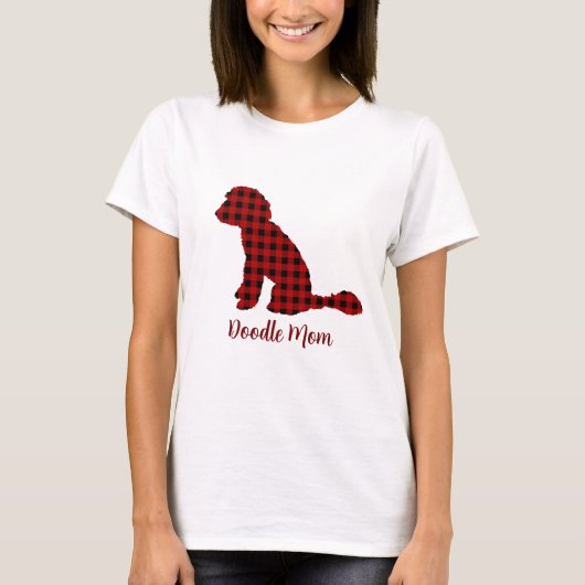 Doodle mam Labradoodle in Buffalo Check Pset T-shirt (Voorkant)
