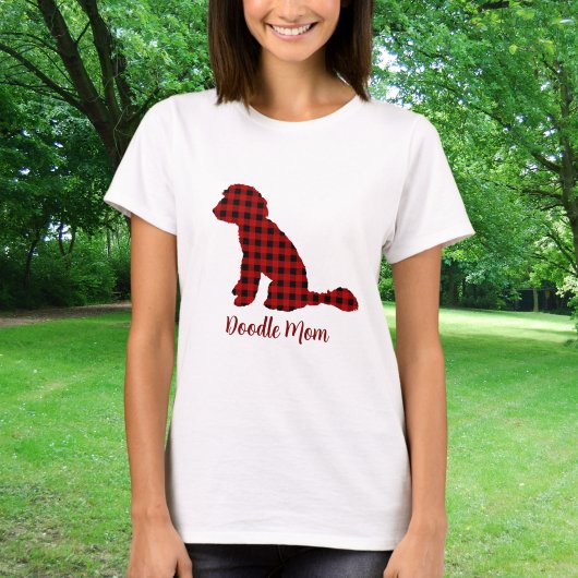 Doodle mam Labradoodle in Buffalo Check Pset T-shirt