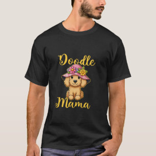 Doodle Mama, Cute Bloem Hond, Trending Zoete Golde T-shirt