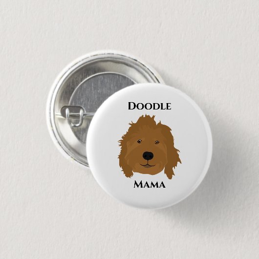 Doodle Mama Goldendole Ronde Button 3,2 Cm (Voorkant /achterkant)
