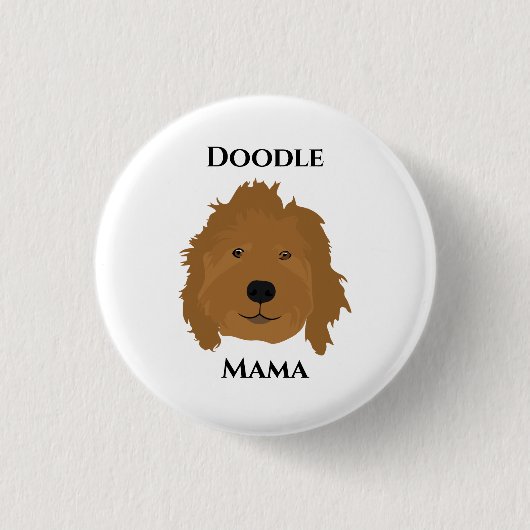 Doodle Mama Goldendole Ronde Button 3,2 Cm (Voorkant)