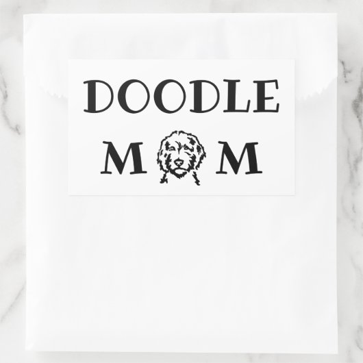 Doodle mama rechthoekige sticker (Tas)