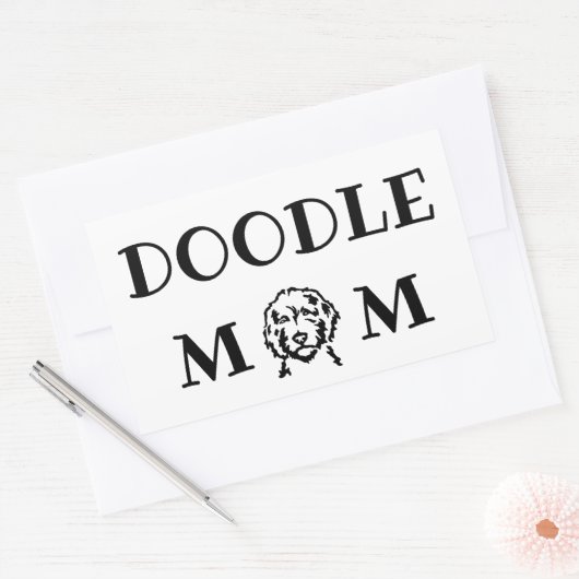 Doodle mama rechthoekige sticker (Envelop)