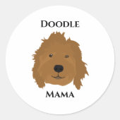Doodle Mama Ronde Sticker (Voorkant)