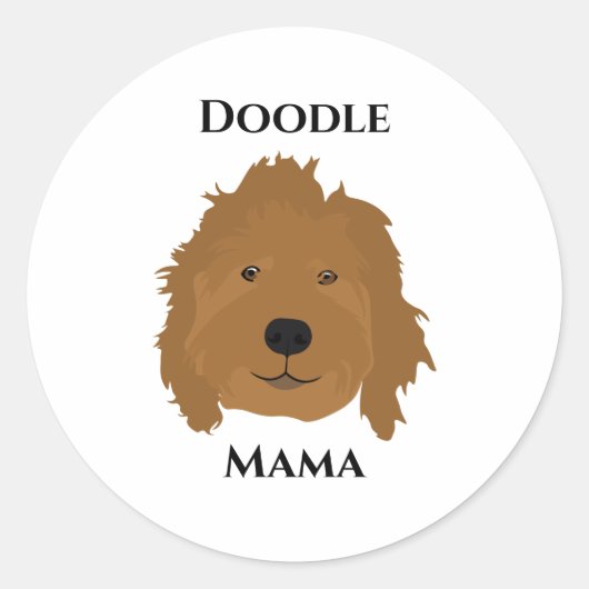 Doodle Mama Ronde Sticker (Voorkant)