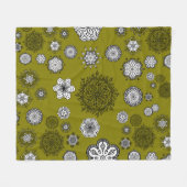 Doodle Mandelas op het Groene Gordijn Fleece Deken (Voorkant (Horizontaal))