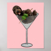 Doodle Martini Dog Mom Waterverf Poster (Voorkant)