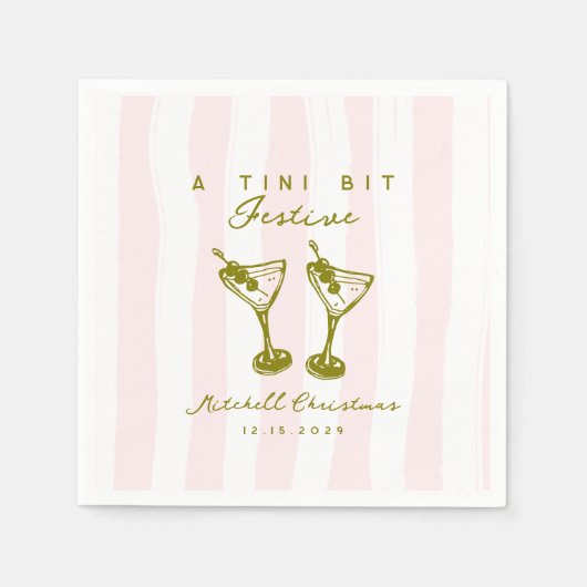 Doodle Martini Feestelijk Funky Kerstfeest Servet (Voorkant)