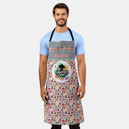 Doodle Master Chef Hat Kitchen Art Schort (Gedragen)