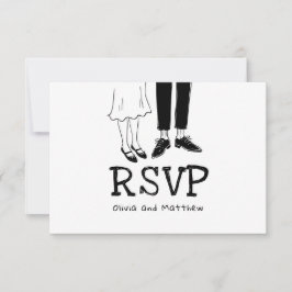 Doodle Modern Huwelijksreactie | Leuke Bruid & Bru RSVP Kaartje