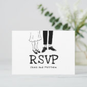 Doodle Modern Huwelijksreactie | Leuke Bruid & Bru RSVP Kaartje (Staand voorkant)