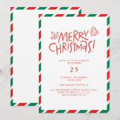 Doodle moderne kerstfeest uitnodiging (Voorkant / Achterkant)