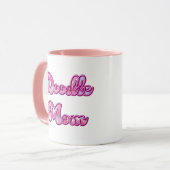 Doodle Moeder Aangepaste Foto Naam Roze Hart Typog Mok (Voorkant links)