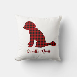Doodle Moeder Labradoodle In Buffalo Check Plaid  Kussen