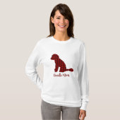 Doodle Moeder Labradoodle In Buffalo Check Plaid T-shirt (Voorkant volledig)