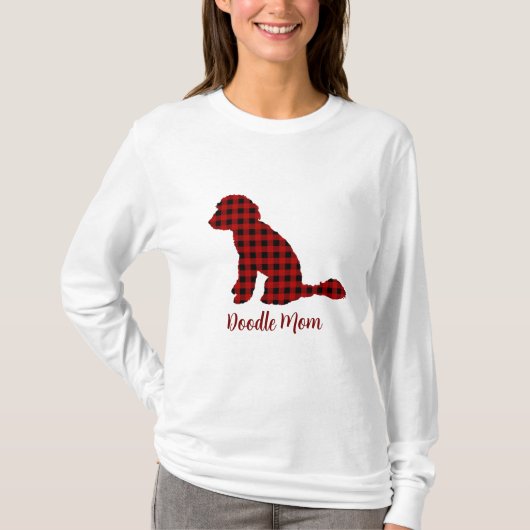 Doodle Moeder Labradoodle In Buffalo Check Plaid T-shirt (Voorkant)