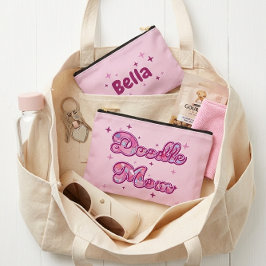 Doodle Moeder Roze Harten Gepersonaliseerde Naam Etui