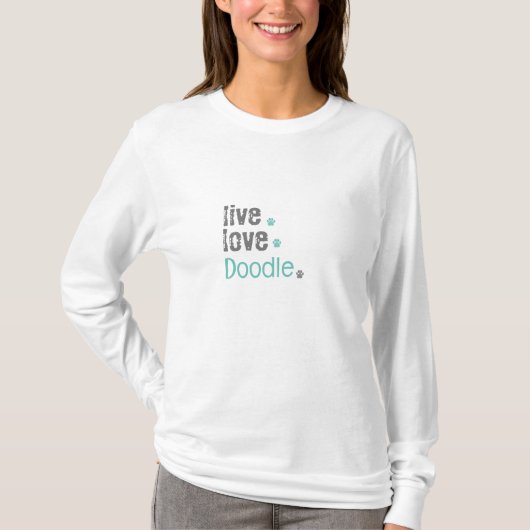Doodle Mom Live Love T-shirt met lange mouwen (Voorkant)