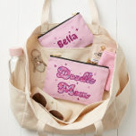 Doodle Mom Pink Hearts Personalized Name Etui<br><div class="desc">This vibrant accessory pouch showcases a "Doodle Mom" design with heart-patterned typography on a pastel pink background. The front is accented with whimsical stars, while the back can be personalized with your dog's name or your name. It provides a stylish way for any Doodle Mom to keep small essentials or...</div>