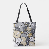 Doodle monsters tote bag (Achterkant)