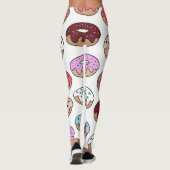 Doodle multi-gekleurde donuts achtergrond. leggings (Achterkant)