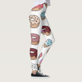 Doodle multi-gekleurde donuts achtergrond. leggings (Rechts)