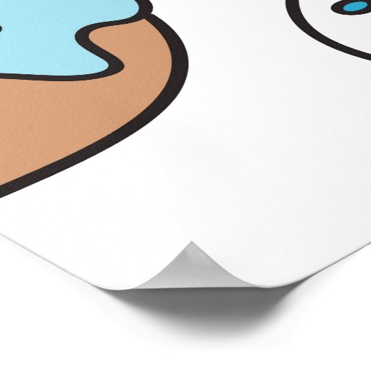 Doodle multi-gekleurde donuts achtergrond. poster (Hoek)