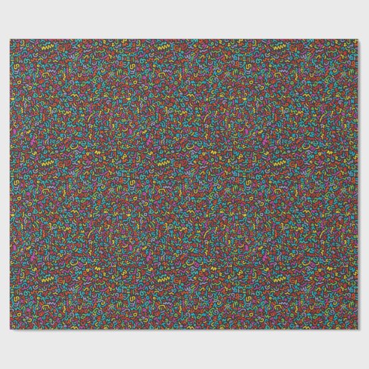 Doodle (Multi-on Black) dragerpapier Cadeaupapier (Vlak)