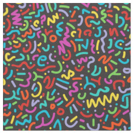 Doodle (Multi on Black) Stof