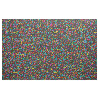 Doodle (Multi on Black) Stof
