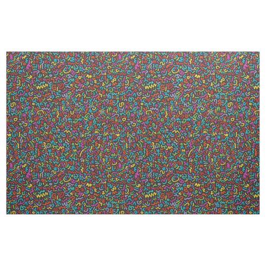 Doodle (Multi on Black) Stof (Fat Quarter)